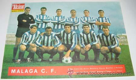 Sammelleidenschaft Sport: ANTIGUO CARTEL ORIGINAL DEL CLUB DE FUTBOL MALAGA, A&Ntilde;O  1967 APROXIMADAMENTE - TAMA&Ntilde;O FOLIO -  VENIA