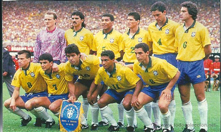 Sammelleidenschaft Sport: SELECCI&Oacute;N DE F&Uacute;TBOL DE BRASIL:Recorte de un equipo de los primeros a&ntilde;os 90