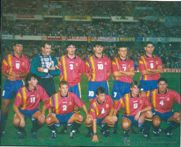 Colecionismo desportivo: SELECCION ESPA&Ntilde;OLA DE F&Uacute;TBOL: Recorte de mediados  de los 90