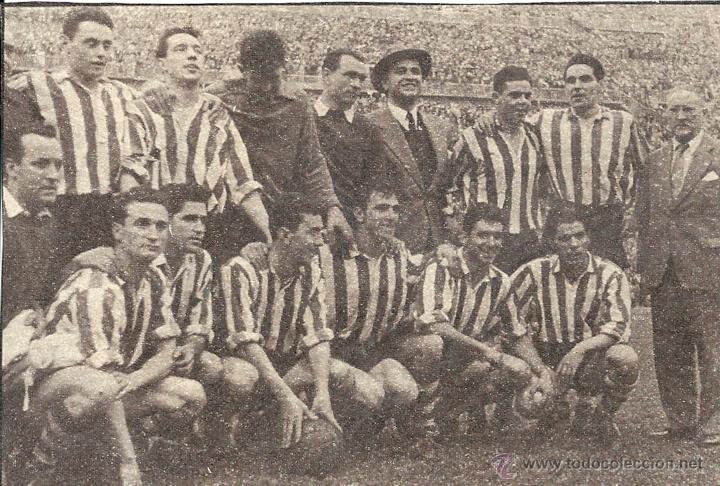 Collectionnisme sportif: ATHLETIC DE BILBAO: Recorte del equipo Campe&oacute;n de Copa en 1956