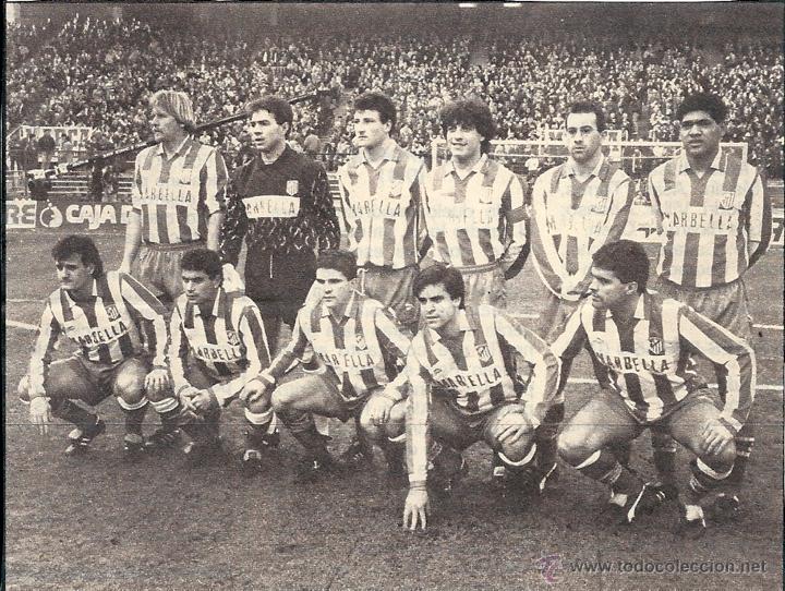 Collectionnisme sportif: ATL&Eacute;TICO DE MADRID: Recorte de un equipo de los primeros a&ntilde;os 90