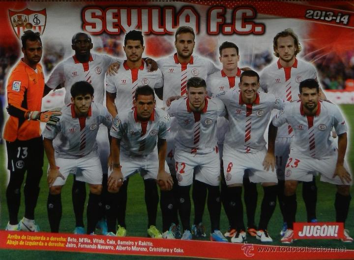 Collectionnisme sportif: MINI POSTER SEVILLA FC 2013/2014 - LIGA FUTBOL ALINEACION 13/14 REVISTA JUGON