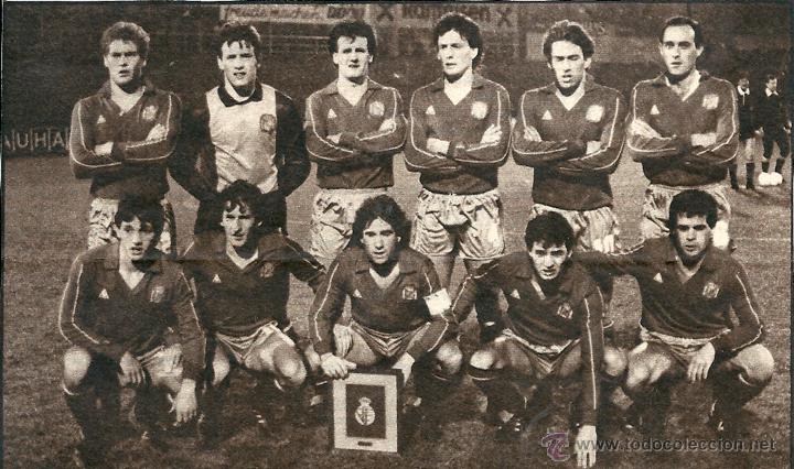 Sammelleidenschaft Sport: SELECCI&Oacute;N ESPA&Ntilde;OLA DE F&Uacute;TBOL SUB 21: Recorte de un equipo de mediados de los a&ntilde;os 80