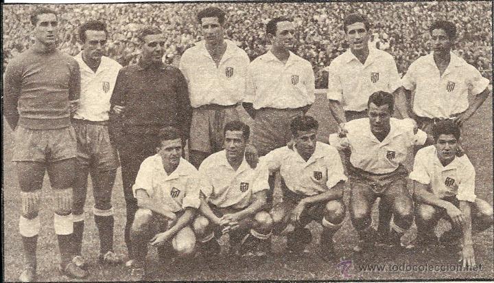 Sammelleidenschaft Sport: ATL&Eacute;TICO DE MADRID: Recorte del equipo finalista de la Copa de 1956