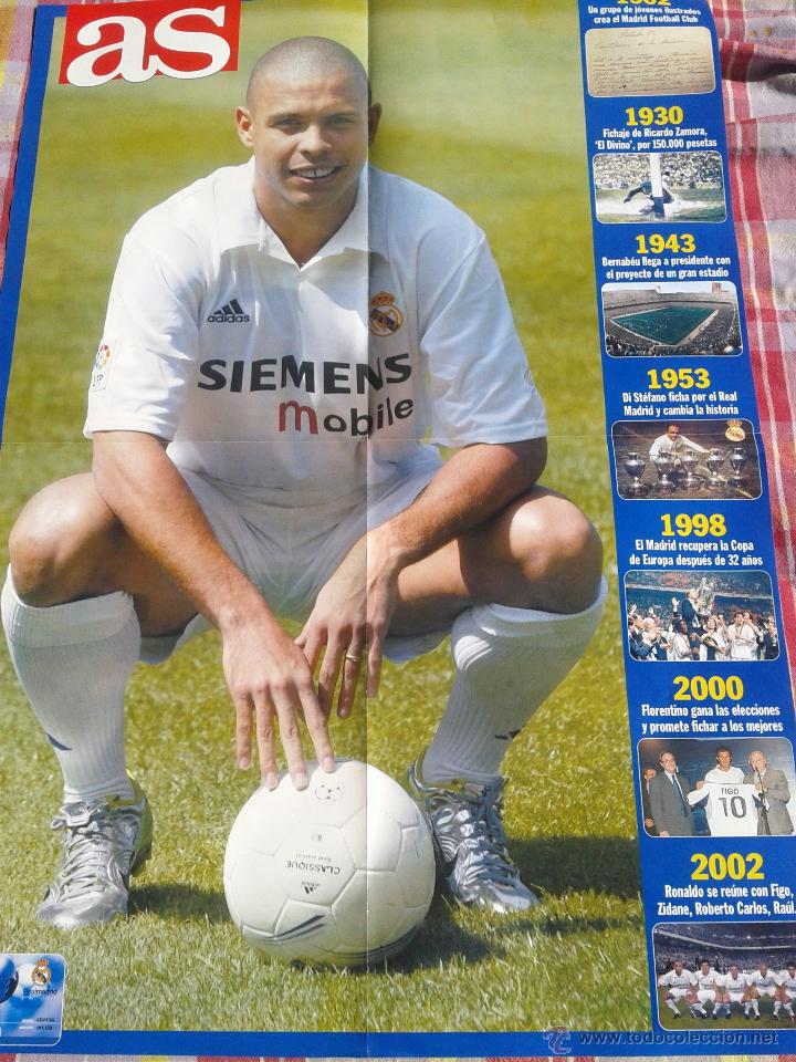 SUPER POSTER DE RONALDO FICHAJE 2002 AS IMPECABLE (Coleccionismo Deportivo - Carteles de Fútbol)