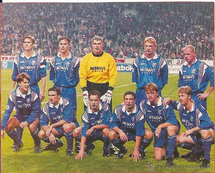 Collezionismo sportivo: GLASGOW RANGERS: Recorte de un equipo de los &uacute;ltimos a&ntilde;os 90