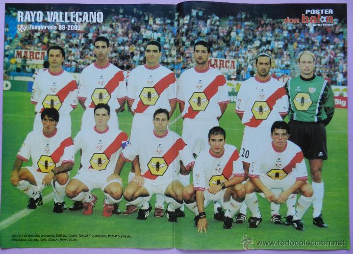 Sports collectibles: POSTER RAYO VALLECANO 99/2000 - REVISTA DON BALON LIGA 1999-00 FUTBOL ALINEACION