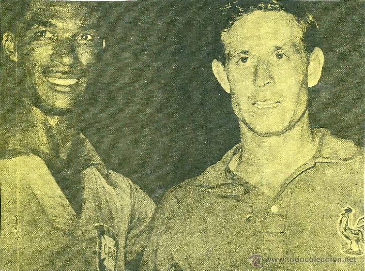 Collectionnisme sportif: SELECCIONES DE F&Uacute;TBOL DE BRASIL Y FRANCIA: Recorte de DID&Iacute; y KOPA en 1958