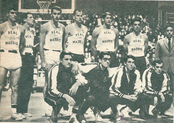 Collezionismo sportivo: BALONCESTO ( BASKET ) . recorte del REAL MADRID de los primeros a&ntilde;os 60