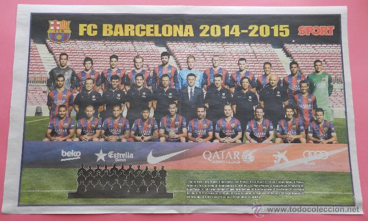 Sammelleidenschaft Sport: POSTER BAR&Ccedil;A 2014-2015 - FOTO OFICIAL PLANTILLA FC BARCELONA LIGA FUTBOL 14-15 - DIARIO SPORT
