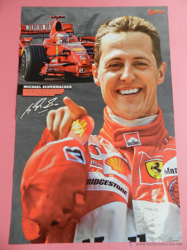 Coleccionismo deportivo: DOBLE POSTER MICHAEL SCHUHMACHER (FERRARI) 2006 - ZE ROBERTO (HAMBURGO) 2009/2010 BUNDESLIGA