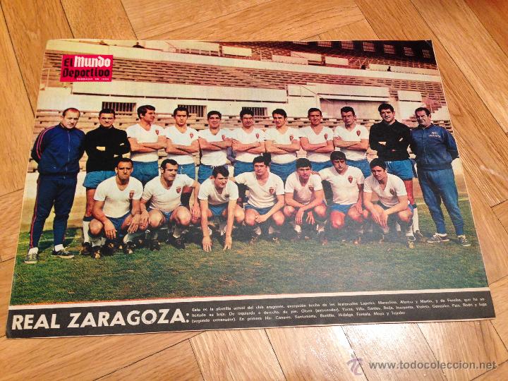 Collectionnisme sportif: CARTEL POSTER PLANTILLA REAL ZARAGOZA EL MUNDO DEPORTIVO A&Ntilde;OS 60/70