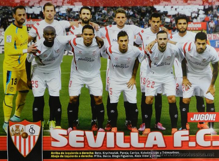 Collectionnisme sportif: MINI POSTER SEVILLA FC 2014/2015 - ALINEACION FUTBOL LIGA TEMPORADA 14/15 REVISTA JUGON