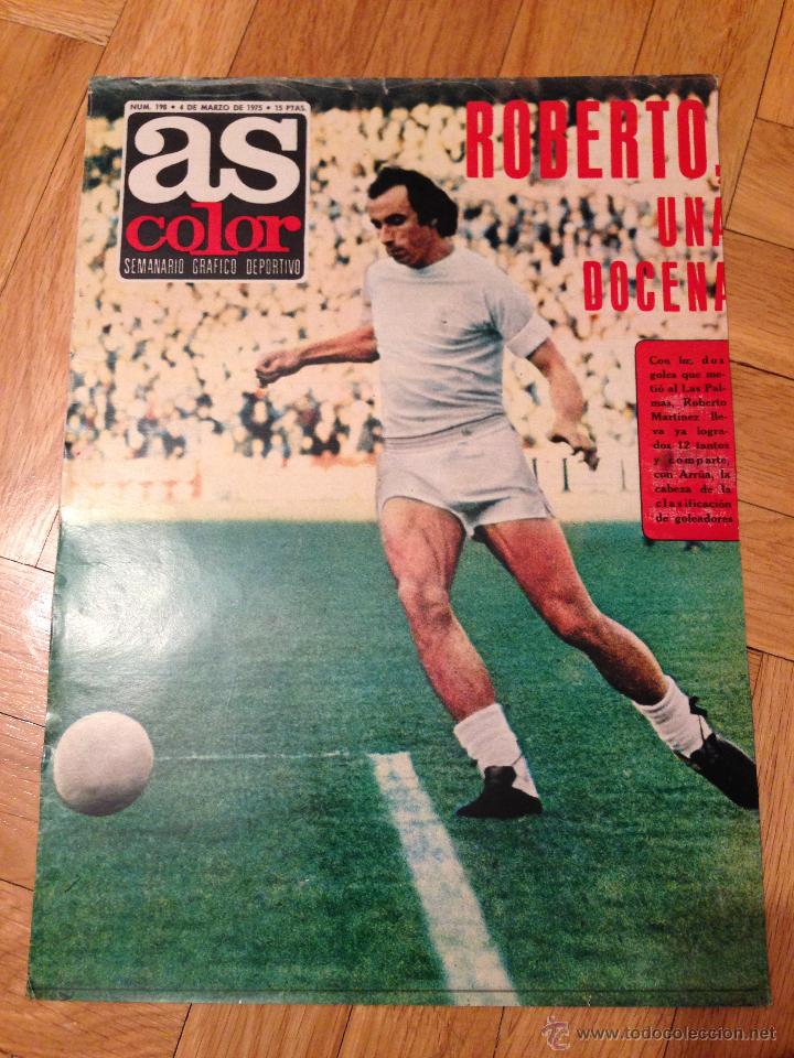 Coleccionismo deportivo: CARTEL POSTER FUTBOL AS COLOR ROBERTO MARTINEZ REAL MADRID