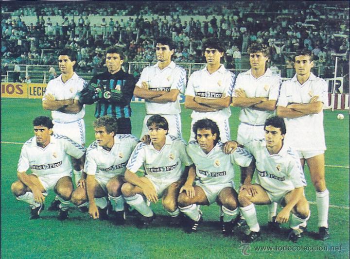 Collezionismo sportivo: REAL MADRID: recorte de un poco habitual equipo de la temporada 89-90