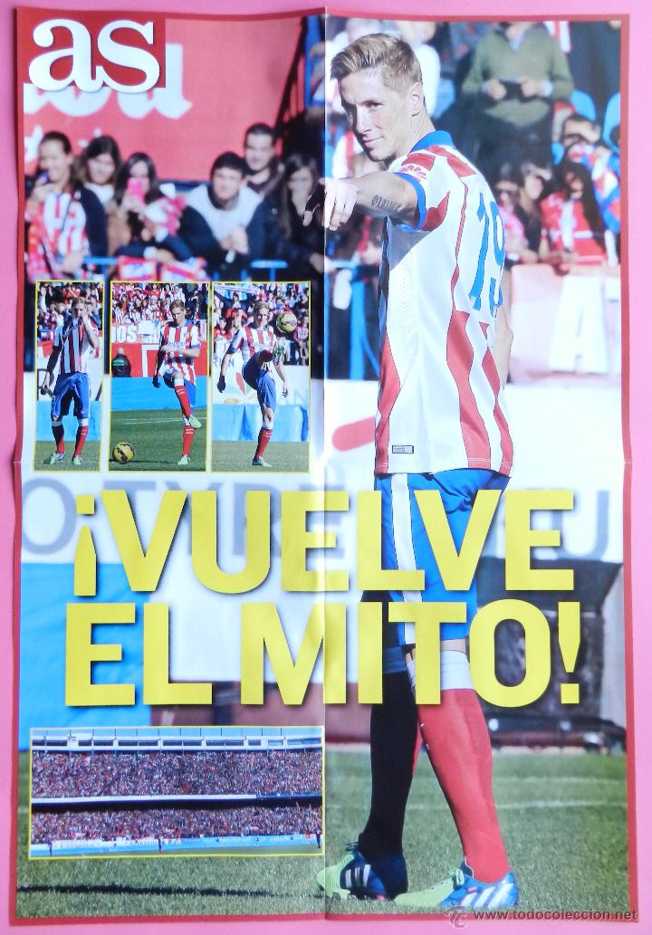 Collezionismo sportivo: POSTER GRANDE FERNANDO TORRES (ATLETICO DE MADRID) 14/15 PRESENTACION NI&Ntilde;O 2014/2015 LIGA DIARIO AS