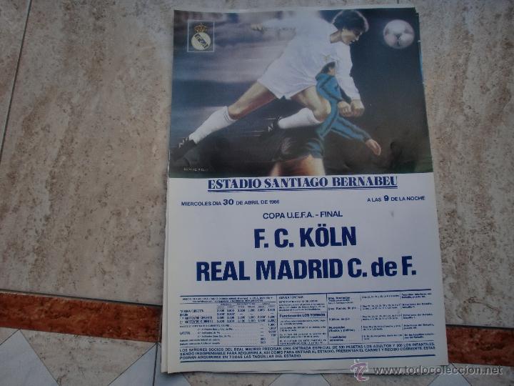 Coleccionismo deportivo: real madrid-koln abril 86 39x28cms - Foto 1