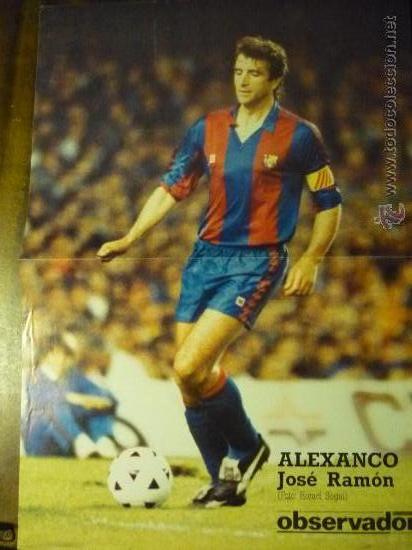 Coleccionismo deportivo: poster del jugador del bar&ccedil;a j.r. alexanco