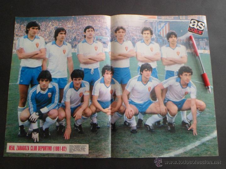 Coleccionismo deportivo: POSTER GRANDE AS COLOR REAL ZARAGOZA 81/82 - LIGA FUTBOL 1981/1982 - ALINEACION