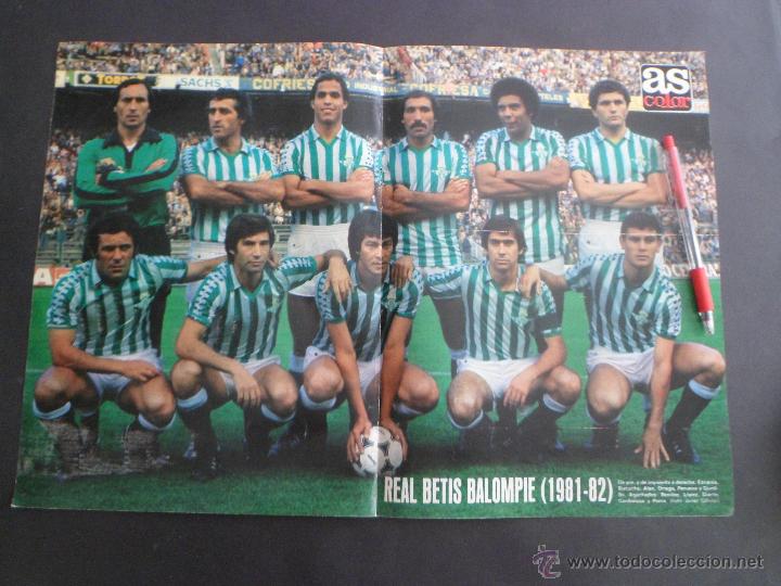 Coleccionismo deportivo: POSTER AS COLOR - A&Ntilde;O 1981- 82 - REAL BETIS - 51x33 cm -