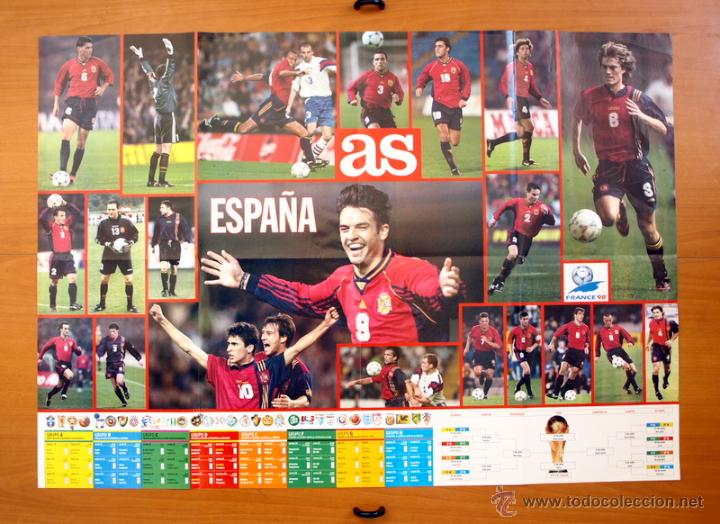 Collezionismo sportivo: Selecci&oacute;n Espa&ntilde;ola - Francia 98 - P&oacute;ster tama&ntilde;o 60 X 85