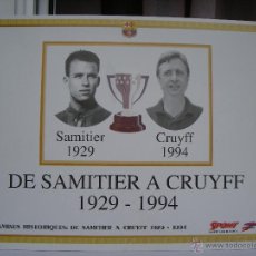 Coleccionismo deportivo: CARTEL / LÁMINA HISTÓRICA BARÇA / FC BARCELONA ** DE SAMITIER A CRUYFF (1924 A 1994). Lote 50756276