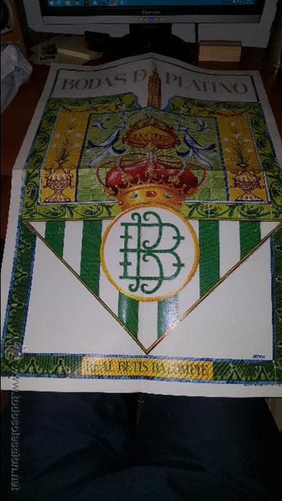 Sammelleidenschaft Sport: cartel de las bodas de platino 1907 - 1982 del real betis balompie, 67 x 45 cm.