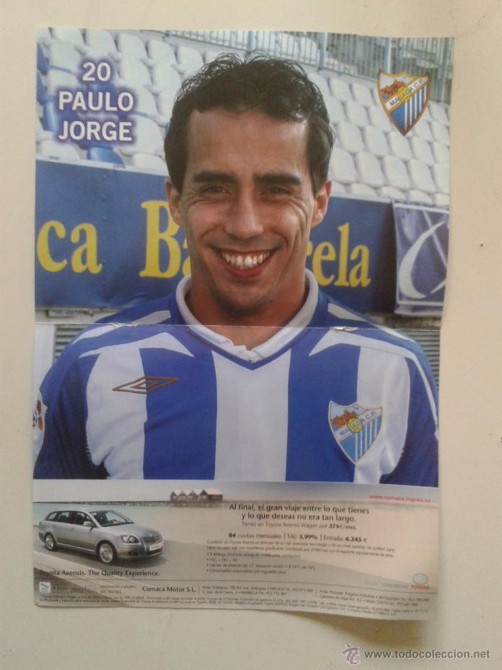 Coleccionismo deportivo: POSTER DE 21CM X 29,5CM DEL MALAGA CLUB DE FUTBOL N&ordm; 20 PAULO JORGE