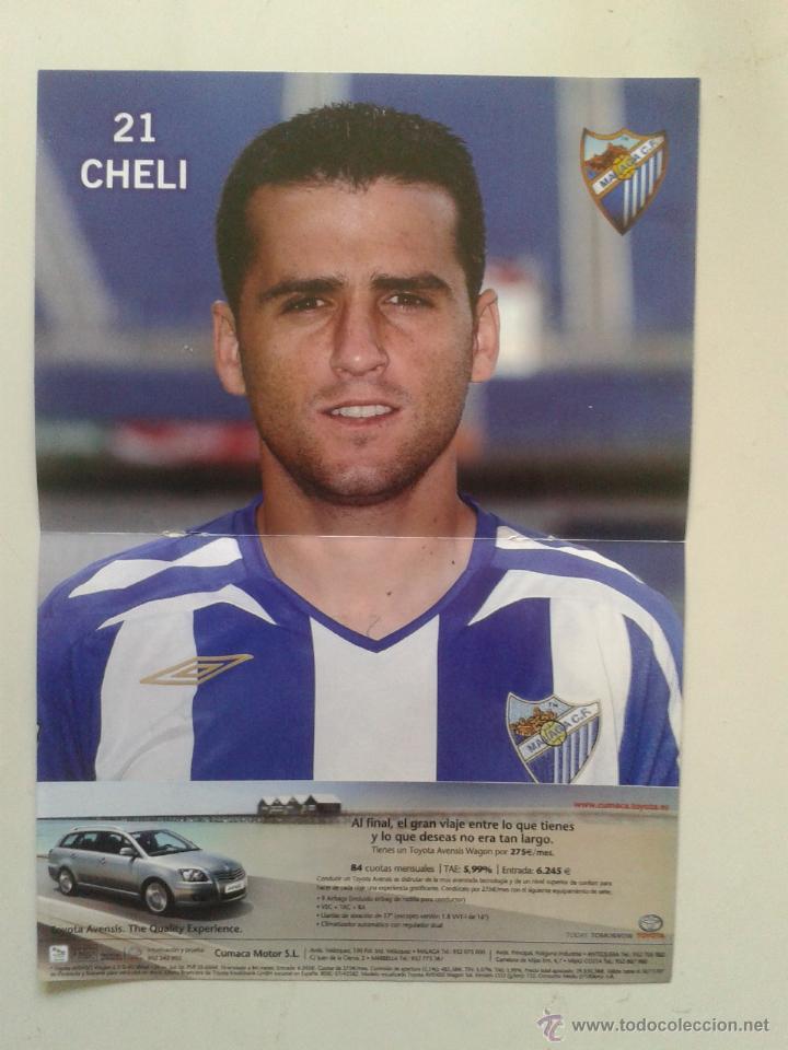 Coleccionismo deportivo: POSTER DE 21CM X 29,5CM DEL MALAGA CLUB DE FUTBOL N&ordm; 21 CHELI