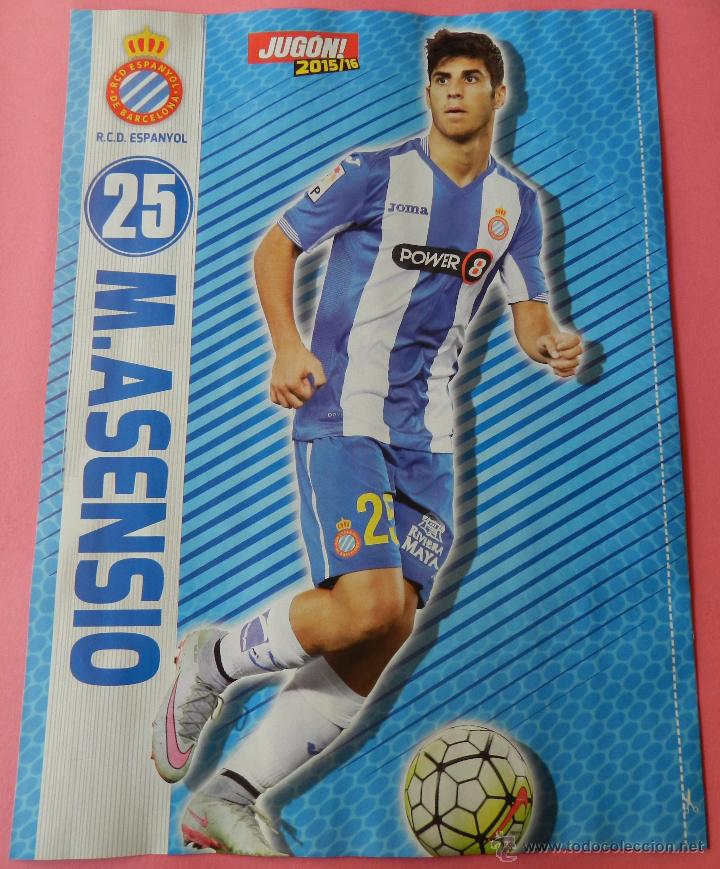 Colecionismo desportivo: MINI POSTER 25 MARCO ASENSIO (RCD ESPANYOL) 2015/2016 FUTBOL LIGA TEMPORADA 15/16 REVISTA JUGON