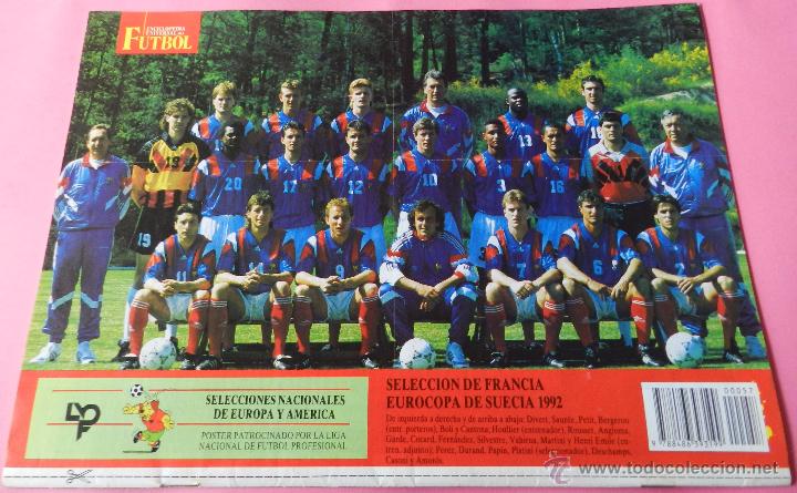 Sammelleidenschaft Sport: MINI POSTER SELECCION NACIONAL FRANCIA 1992 PLANTILLA FRANCE NATIONAL TEAM EURO 92 SWEDEN