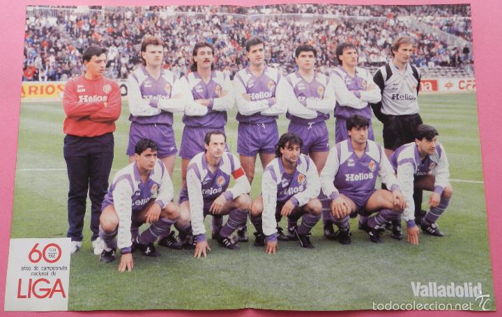 Coleccionismo deportivo: POSTER REAL VALLADOLID 88/89 - FUTBOL TEMPORADA 1988/1999 - ALINEACION 60 A&Ntilde;OS DE LIGA CF