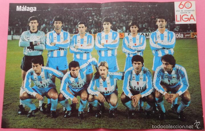 Coleccionismo deportivo: POSTER MALAGA CF 88/89 - FUTBOL TEMPORADA 1988/1999 - ALINEACION 60 A&Ntilde;OS DE LIGA CD