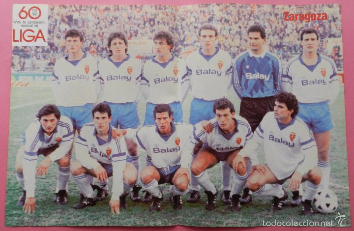 Collectionnisme sportif: POSTER REAL ZARAGOZA 88/89 - FUTBOL TEMPORADA 1988/1999 - ALINEACION 60 A&Ntilde;OS DE LIGA