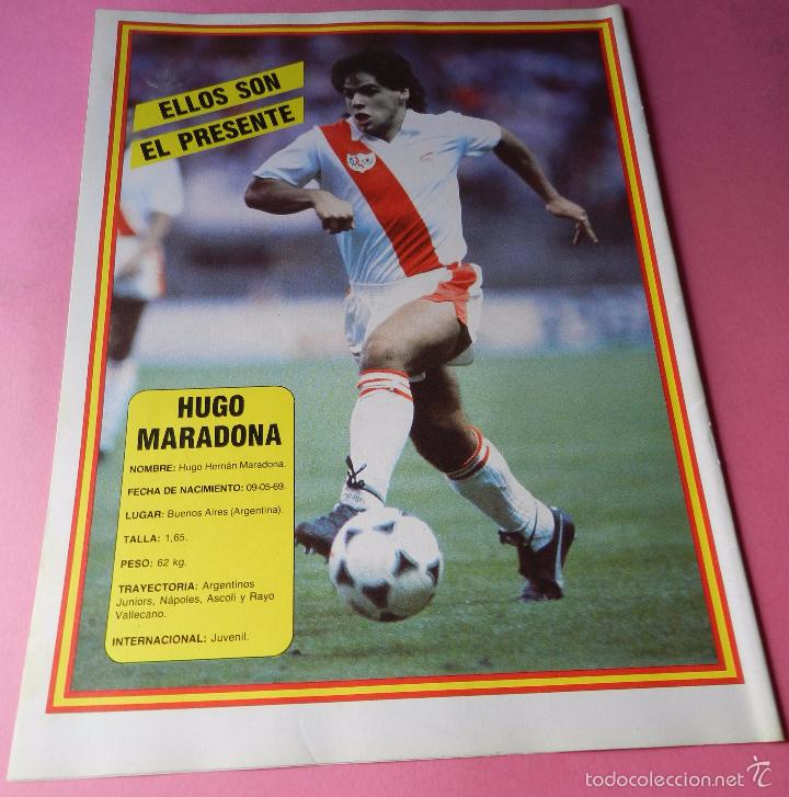 Coleccionismo deportivo: MINI POSTER HUGO MARADONA (RAYO VALLECANO) 88/89 - LAMINA FICHA LIGA FUTBOL TEMPORADA 1988-1989
