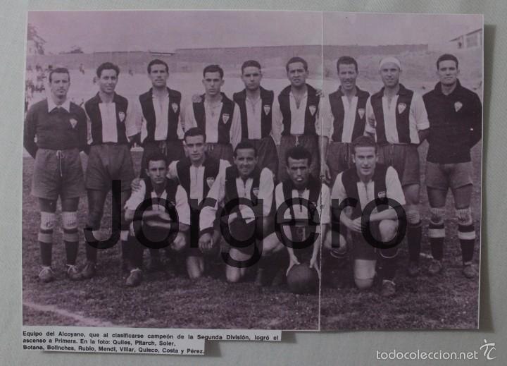 Coleccionismo deportivo: C.D. ALCOYANO. CAMPEÓN DE LIGA 2ª DIVISIÓN 1944-1945. RECORTE - Foto 1 - 57073845