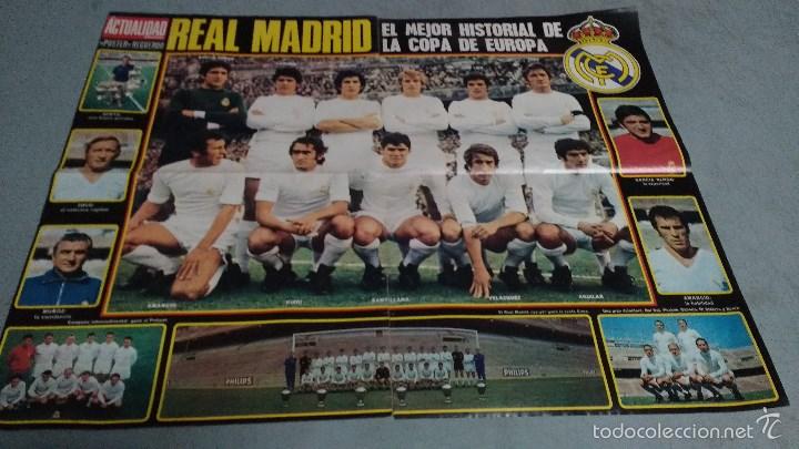 Collectionnisme sportif: POSTER DEL REAL MADRID PROCEDE DE LA REVISTA ACTUALIDAD DEL A&Ntilde;O 1973