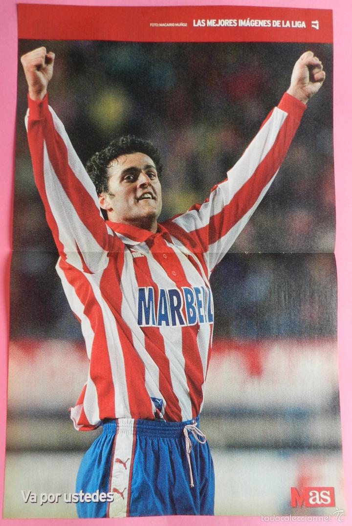 Collezionismo sportivo: POSTER GRANDE KIKO NARVAEZ (ATLETICO DE MADRID) LIGA FUTBOL 97/98 REVISTA MAS DIARIO AS 1997/1998