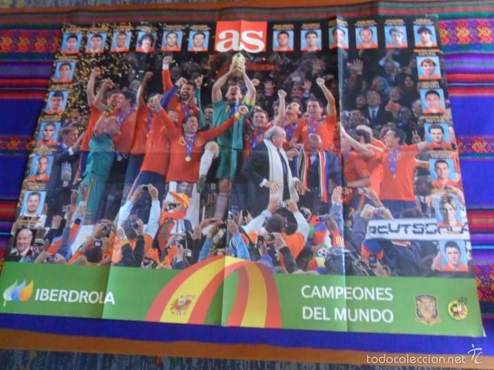 Coleccionismo deportivo: P&Oacute;STER DIARIO AS SELECCI&Oacute;N ESPA&Ntilde;A ESPA&Ntilde;OLA CAMPEONA MUNDO F&Uacute;TBOL MUNDIAL SUD&Aacute;FRICA 2010 78X60 CMS.