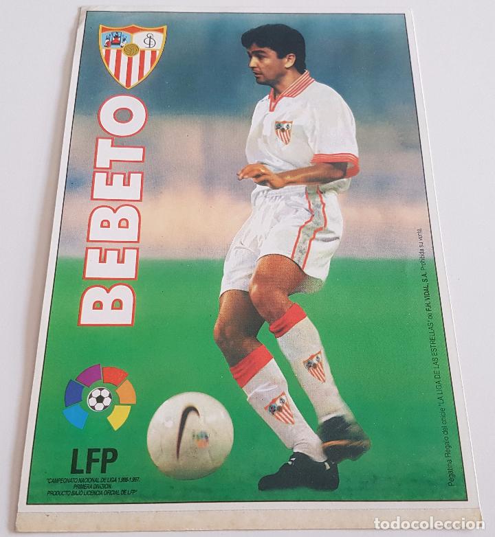 Sports collectibles: MEGA PEGATINA , PREMIO CHICLES VIDAL LA LIGA DE LAS ESTRELLAS , BEBETO LFP