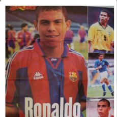 Coleccionismo deportivo: POSTER GIGANTE RONALDO BARÇA BRASIL 1996 / 1997 - PERFECTO ESTADO - 60 X 80 CMS. Lote 70224261