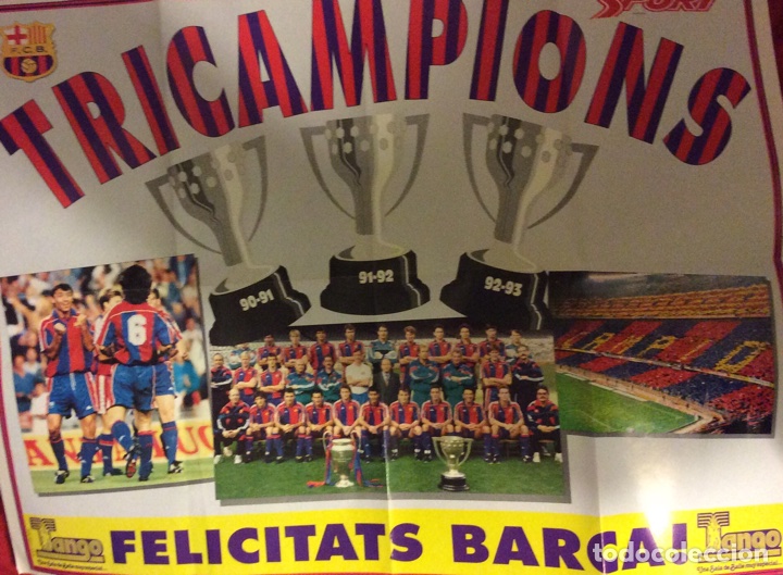 Coleccionismo deportivo: Poster bar&ccedil;a tricampions fc barcelona sport