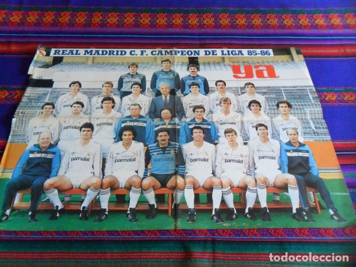Coleccionismo deportivo: CARTEL REAL MADRID CAMPE&Oacute;N DE LIGA 85 86 1985 1986 DIARIO YA. 59X40 CMS. RARO.