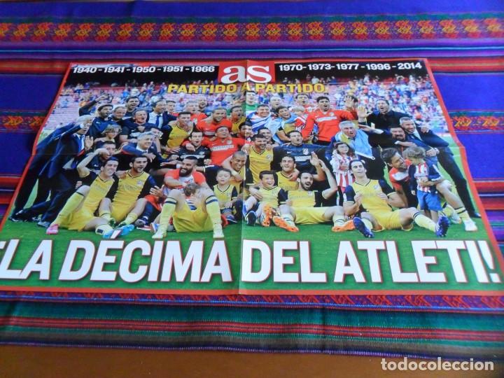 Coleccionismo deportivo: CARTEL CLUB ATL&Eacute;TICO DE MADRID CAMPE&Oacute;N DE LIGA 2014. DIARIO AS. 60X41 CMS. LA D&Eacute;CIMA DEL ATLETI. BE.
