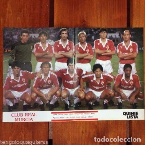 Coleccionismo deportivo: Poster del REAL MURCIA de los a&ntilde;os 80 de la revista quinielista