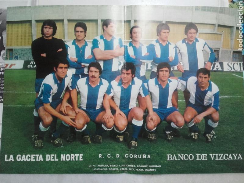 Coleccionismo deportivo: R.C.D. CORU&Ntilde;A. CARTEL POSTER FUTBOL. LA GACETA DEL NORTE. BANCO DE VIZCAYA. A&Ntilde;OS 70.