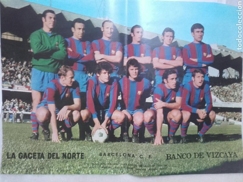Coleccionismo deportivo: CARTEL POSTER FUTBOL. BARCELONA C.F. LA GACETA DEL NORTE. BANCO VIZCAYA. A&Ntilde;OS 70.