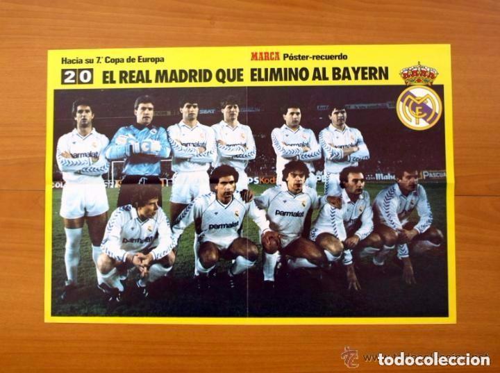 Coleccionismo deportivo: Real Madrid - 2-0 El d&iacute;a que se elimino al Bayern 87-88 - P&oacute;ster tama&ntilde;o 58 X 39