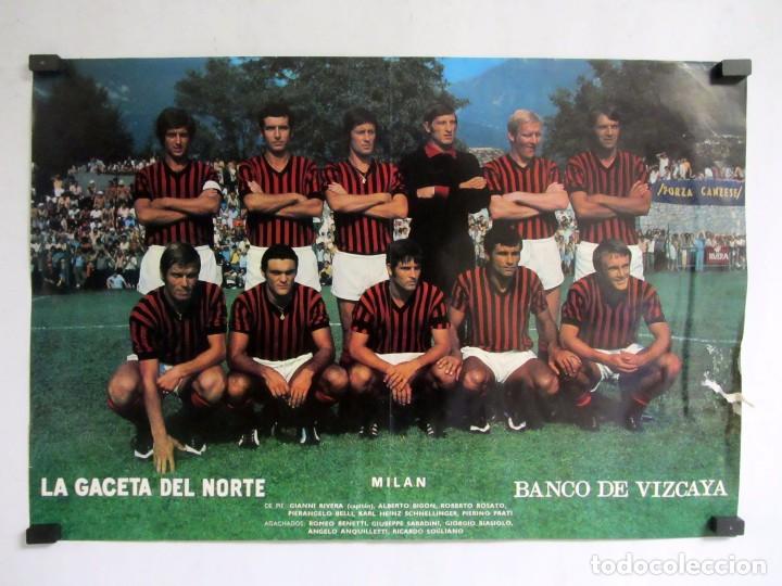 Sammelleidenschaft Sport: MIL&Aacute;N A&Ntilde;OS 70 POSTER ORIGINAL 48X34 LA GACETA DEL NORTE/BANCO DE VIZCAYA