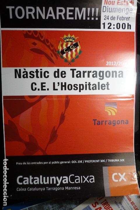 Collezionismo sportivo: CARTEL PARTIDO NASTIC TARRAGONA .-CE L&acute;HOSPITALET-